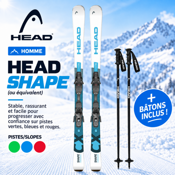 Skis piste intermédiaire Hommes