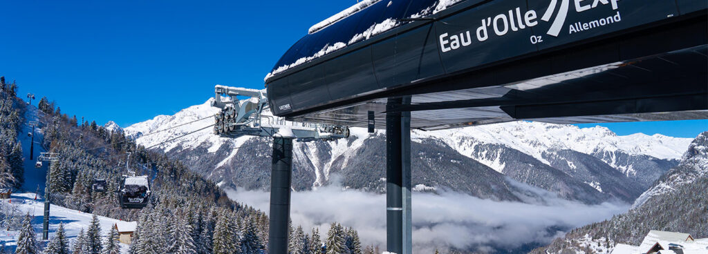 Eau d'Olle Express à Allemond pour accéder au domaine skiable de l'Alpe d'Huez